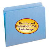 Smead® Reinforced Top Tab Colored File Folders, Straight Tab, Letter Size, Blue, 100-box freeshipping - TVN Wholesale 