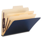 Colored Top Tab Classification Folders, 1 Divider, Letter Size, Green, 10-box
