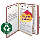 Smead® 100% Recycled Pressboard Classification Folders, 1 Divider, Letter Size, Red, 10-box freeshipping - TVN Wholesale 