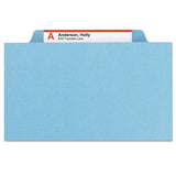 Smead® Four-section Pressboard Top Tab Classification Folders With Safeshield Fasteners, 1 Divider, Letter Size, Blue, 10-box freeshipping - TVN Wholesale 