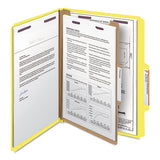 Smead® Four-section Pressboard Top Tab Classification Folders With Safeshield Fasteners, 1 Divider, Letter Size, Yellow, 10-box freeshipping - TVN Wholesale 