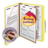 Smead® Four-section Pressboard Top Tab Classification Folders With Safeshield Fasteners, 1 Divider, Letter Size, Yellow, 10-box freeshipping - TVN Wholesale 