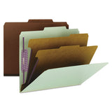 Pressboard Classification Folders With Safeshield Coated Fasteners, 2-5 Cut, 2 Dividers, Letter Size, Red, 10-box