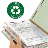 Smead® 100% Recycled Pressboard Classification Folders, 2 Dividers, Legal Size, Gray-green, 10-box freeshipping - TVN Wholesale 