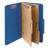 Smead® 6-section Pressboard Top Tab Pocket-style Classification Folders W- Safeshield Fasteners, 2 Dividers, Legal, Dark Blue, 10-bx freeshipping - TVN Wholesale 