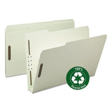 Smead® 100% Recycled Pressboard Fastener Folders, Legal Size, Gray-green, 25-box freeshipping - TVN Wholesale 