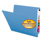 Smead® Reinforced End Tab Colored Folders, Straight Tab, Letter Size, Blue, 100-box freeshipping - TVN Wholesale 