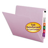 Smead® Reinforced End Tab Colored Folders, Straight Tab, Letter Size, Lavender, 100-box freeshipping - TVN Wholesale 