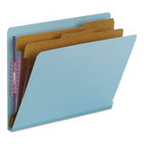 Smead® End Tab Colored Pressboard Classification Folders With Safeshield Coated Fasteners, 2 Dividers, Letter Size, Blue, 10-box freeshipping - TVN Wholesale 