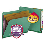 Smead® End Tab Colored Pressboard Classification Folders With Safeshield Coated Fasteners, 2 Dividers, Letter Size, Green, 10-box freeshipping - TVN Wholesale 