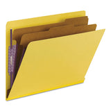 Smead® End Tab Colored Pressboard Classification Folders With Safeshield Coated Fasteners, 2 Dividers, Letter Size, Yellow, 10-box freeshipping - TVN Wholesale 
