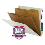 Smead® X-heavy 2-pocket End Tab Pressboard Classification Folders With Safeshield Fasteners, 2 Dividers, Legal, Gray-green, 10-bx freeshipping - TVN Wholesale 