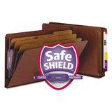 Smead® End Tab Pressboard Classification Folders With Safeshield Coated Fasteners, 3 Dividers, Legal Size, Red, 10-box freeshipping - TVN Wholesale 