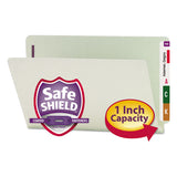 Smead® End Tab 1" Expansion Pressboard File Folder With Two Safeshield Coated Fasteners, Straight Tab, Legal Size, Gray-green, 25-bx freeshipping - TVN Wholesale 