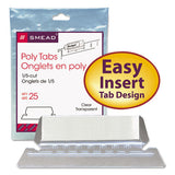 Smead® Poly Index Tabs And Inserts For Hanging File Folders, 1-5-cut Tabs, White-clear, 2.25" Wide, 25-pack freeshipping - TVN Wholesale 