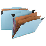 Smead® Fastab Hanging Pressboard Classification Folders, Letter Size, 2 Dividers, Blue freeshipping - TVN Wholesale 