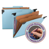 Fastab Hanging Pressboard Classification Folders, Letter Size, 2 Dividers, Blue