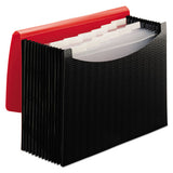 Smead® 12-pocket Poly Expanding File, 0.88" Expansion, 12 Sections, 1-6-cut Tab, Letter Size, Black-red freeshipping - TVN Wholesale 