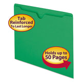 Smead® Colored File Jackets With Reinforced Double-ply Tab, Straight Tab, Letter Size, Green, 100-box freeshipping - TVN Wholesale 