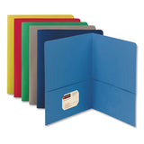 Two-pocket Folder, Textured Paper, 100-sheet Capacity, 11 X 8.5, Black, 25-box