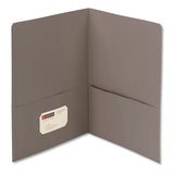Smead® Two-pocket Folder, Embossed Leather Grain Paper, Gray, 25-box freeshipping - TVN Wholesale 