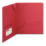 Smead® Lockit Two-pocket Folder, Textured Paper, 100-sheet Capacity, 11 X 8.5, Red, 25-box freeshipping - TVN Wholesale 