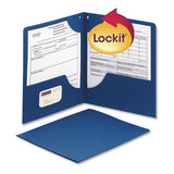 Smead® Lockit Two-pocket Folder, Textured Paper, 100-sheet Capacity, 11 X 8.5, Dark Blue, 25-box freeshipping - TVN Wholesale 