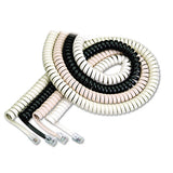 Coiled Phone Cord, Plug-plug, 25 Ft., Beige