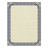 Southworth® Parchment Certificates, Retro, 8.5 X 11, Ivory With Blue-silver Foil Border, 50-pack freeshipping - TVN Wholesale 