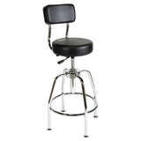 ShopSol™ Heavy-duty Shop Stool, Supports Up To 300 Lb, 29" To 34" Seat Height, Black Seat-back, Chrome Base freeshipping - TVN Wholesale 