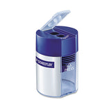 Staedtler® Cylinder Handheld Pencil Sharpener, Two-hole, 1.63 X 2.25, Blue-silver freeshipping - TVN Wholesale 