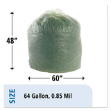 Stout® by Envision™ Ecosafe-6400 Bags, 64 Gal, 0.85 Mil, 48" X 60", Green, 30-box freeshipping - TVN Wholesale 