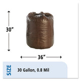 Stout® by Envision™ Controlled Life-cycle Plastic Trash Bags, 30 Gal, 0.8 Mil, 30" X 36", Brown, 60-box freeshipping - TVN Wholesale 