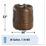 Stout® by Envision™ Controlled Life-cycle Plastic Trash Bags, 39 Gal, 1.1 Mil, 33" X 44", Brown, 40-box freeshipping - TVN Wholesale 