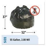 Stout® by Envision™ Insect-repellent Trash Bags, 55 Gal, 2 Mil, 37" X 52", Black, 65-box freeshipping - TVN Wholesale 