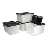 Storex Storage Tote, 16 Gal, 22.7" X 18.25" X 12.86", Clear-black freeshipping - TVN Wholesale 