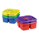 Storex Small Art Caddies, 3 Sections, 9.25" X 9.25" X 5.25", Assorted Colors, 5-pack freeshipping - TVN Wholesale 