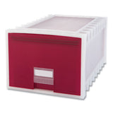 Storex Archive Storage Drawers, Letter Files, 15.13 X 24.25 X 11.38, Red-white freeshipping - TVN Wholesale 