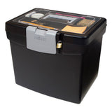 Storex Portable File Box With Large Organizer Lid, Letter Files, 13.25" X 10.88" X 11", Black freeshipping - TVN Wholesale 