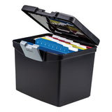 Storex Portable File Box With Large Organizer Lid, Letter Files, 13.25" X 10.88" X 11", Black freeshipping - TVN Wholesale 
