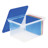 Storex Plastic File Tote, Letter-legal Files, 18.5" X 14.25" X 10.88", Clear-blue freeshipping - TVN Wholesale 