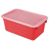 Storex Cubby Bins, Lids Included, 12.25" X 7.75" X 5.13", Red, 6-pack freeshipping - TVN Wholesale 