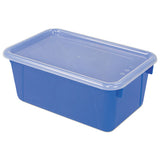 Storex Cubby Bins, Lids Included, 12.25" X 7.75" X 5.13", Blue, 6-pack freeshipping - TVN Wholesale 