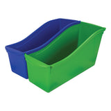 Storex Interlocking Book Bins, 4.75" X 12.63" X 7", Assorted Colors, 5-pack freeshipping - TVN Wholesale 