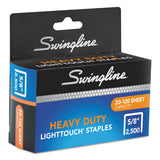 Swingline® Light Touch Heavy-duty Staples, 0.63" Leg, 0.5" Crown, Steel, 2,500-box freeshipping - TVN Wholesale 