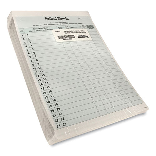 Patient Record Labels Patient Sign-in Label Forms, Two-part Carbon, 8.5 X 11.63, Green, 1-pa ...