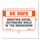 Tabbies® Besafe Messaging Repositionable Wall-door Signs, 9 X 6, Maintain Social Distancing While In The Breakroom, White, 3-pack freeshipping - TVN Wholesale 