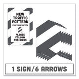 Tabbies® Besafe Carpet Decals, New Traffic Pattern For Your Safety; Please Follow The Signs, 12 X 18, White-gray, 7-pack freeshipping - TVN Wholesale 