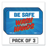 Tabbies® Besafe Messaging Education Wall Signs, 9 X 6,  "be Safe, Wash Your Hands", 3-pack freeshipping - TVN Wholesale 