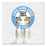 Tabbies® Besafe Messaging Education Floor Signs, Leave Some Space; Stay At Arms Length; Be Safe, 12" Dia, White-blue, 6-pack freeshipping - TVN Wholesale 